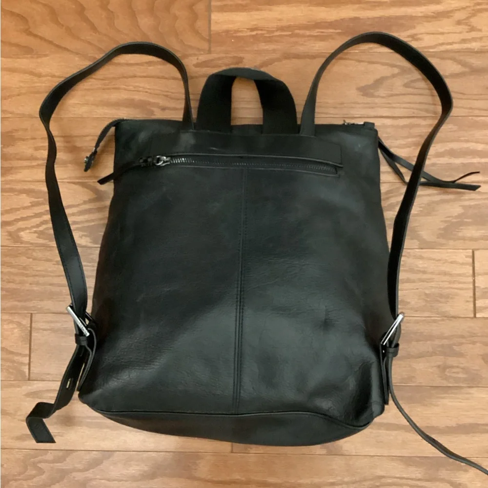 Black Leather Backpack